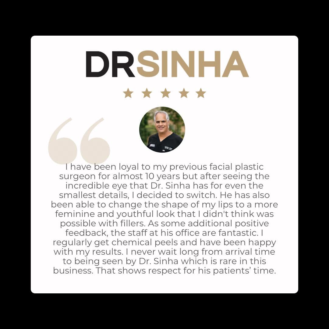 Instagram post by Dr. Pradeep K. Sinha: It's amazing to receive such positive feedback and know that our dedication to excellence is making a difference. Dr. Sinha combines artistr…