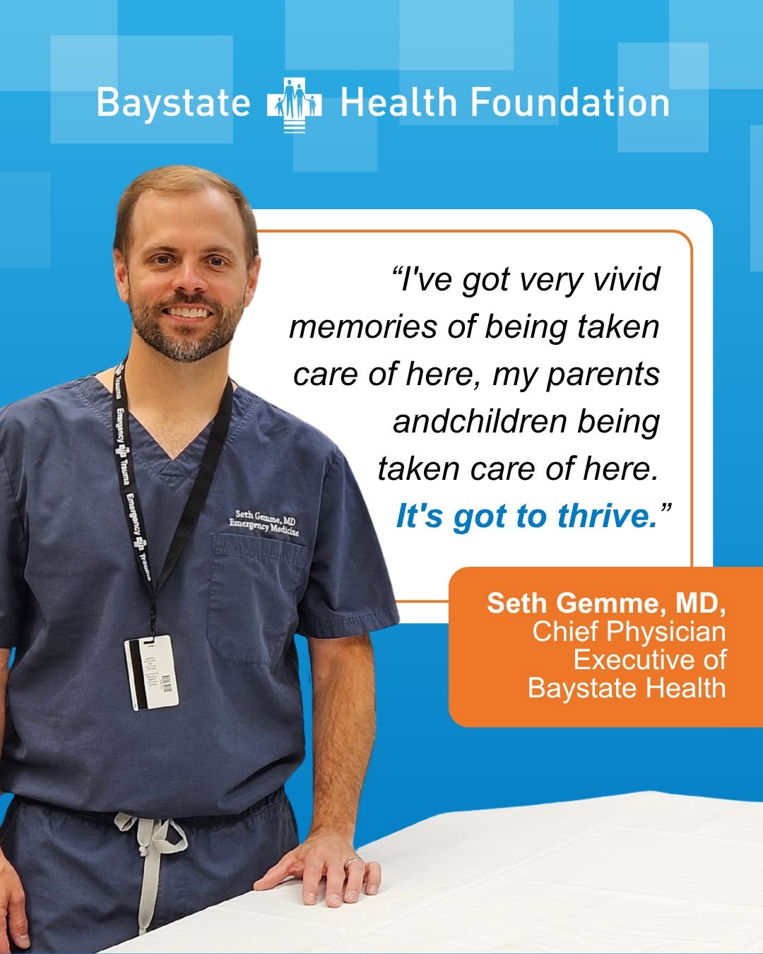 Instagram post by Dr. Pranay Parikh: When Dr. Seth Gemme, Chief Physician Executive of #BaystateHealth, meets his patients, he sees more than a medical condition—he sees a perso…