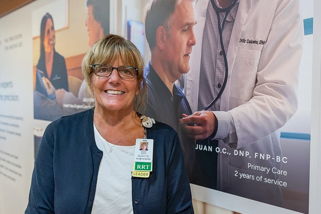 Instagram post by Dr. Pranay Parikh: Meet ➡️ Bonnie Robert, one of #BaystateHealth’s 2026 Healthcare Heroes for @businesswest_hcn_news413! 💙 As Manager of Respiratory Therapy &…