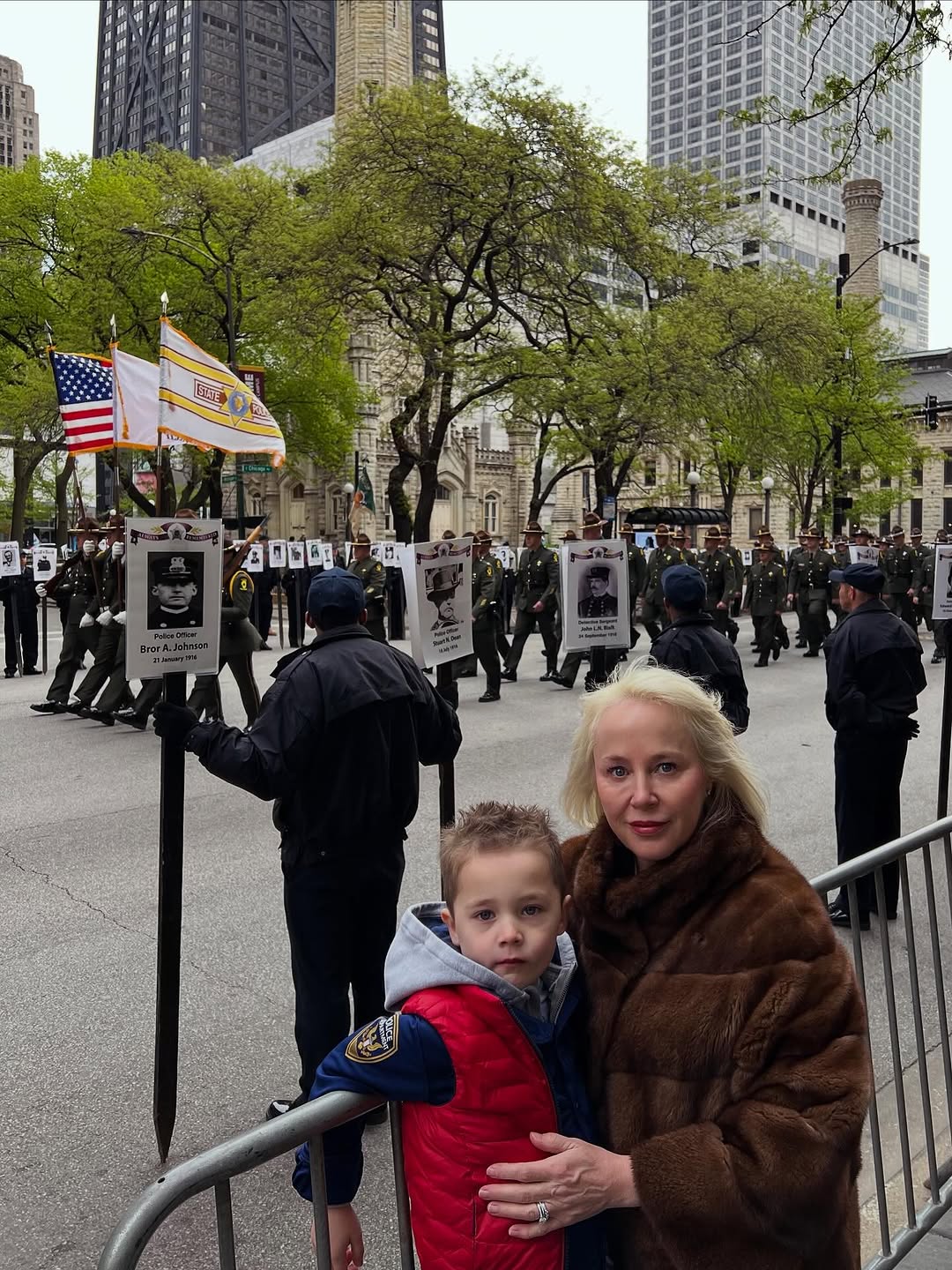 Instagram post by Dr. Quenby Erickson, DO, FAAD, FACMS: Honoring the fallen officers of the Chicago Police Department and other IL law enforcement agencies at this morning’s annual St. Jude Police…
