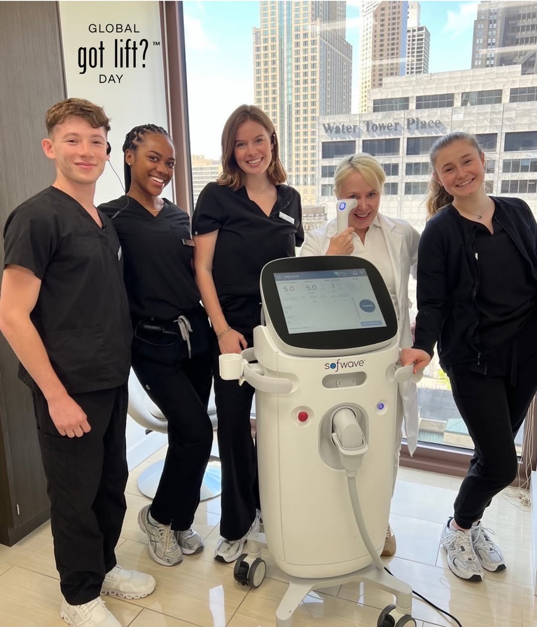 Instagram post by Dr. Quenby Erickson, DO, FAAD, FACMS: Happy Global #GotLiftDay2026! 🥳 Today we are celebrating one of our most popular and favorite treatments in the office - Sofwave! Sofwave i…