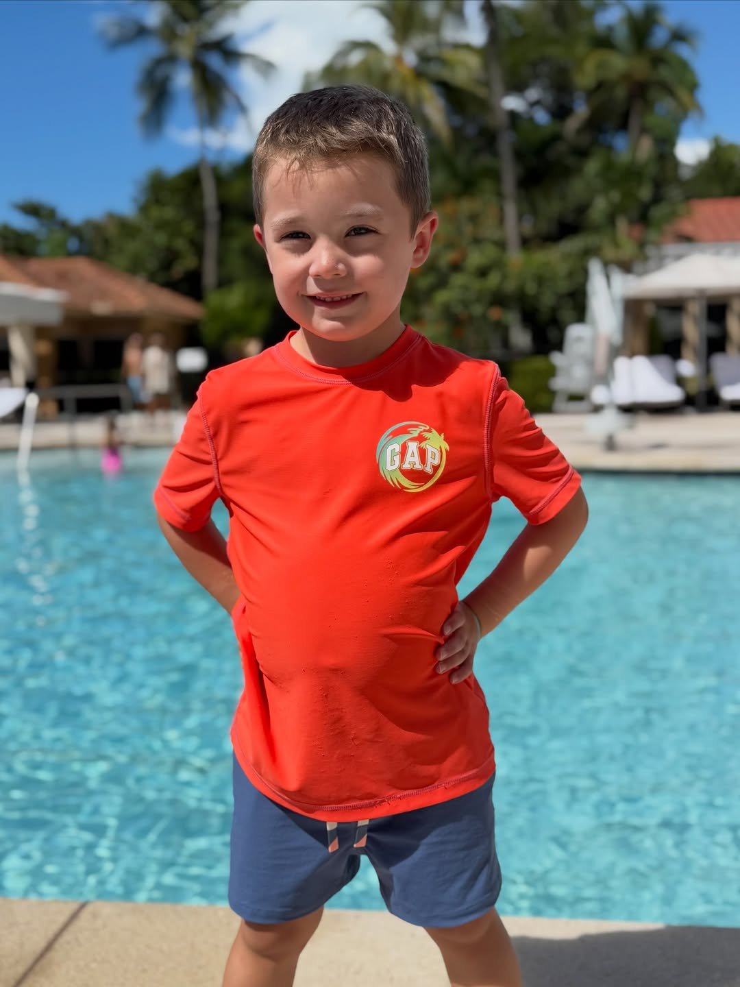 Instagram post by Dr. Quenby Erickson, DO, FAAD, FACMS: Protected by UPF clothing & SunBetter SPF 70 (Water resistant for 80 mins). Ready for a fun pool day! Happy Labor Day 🇺🇸 #cosmetics #aesth…