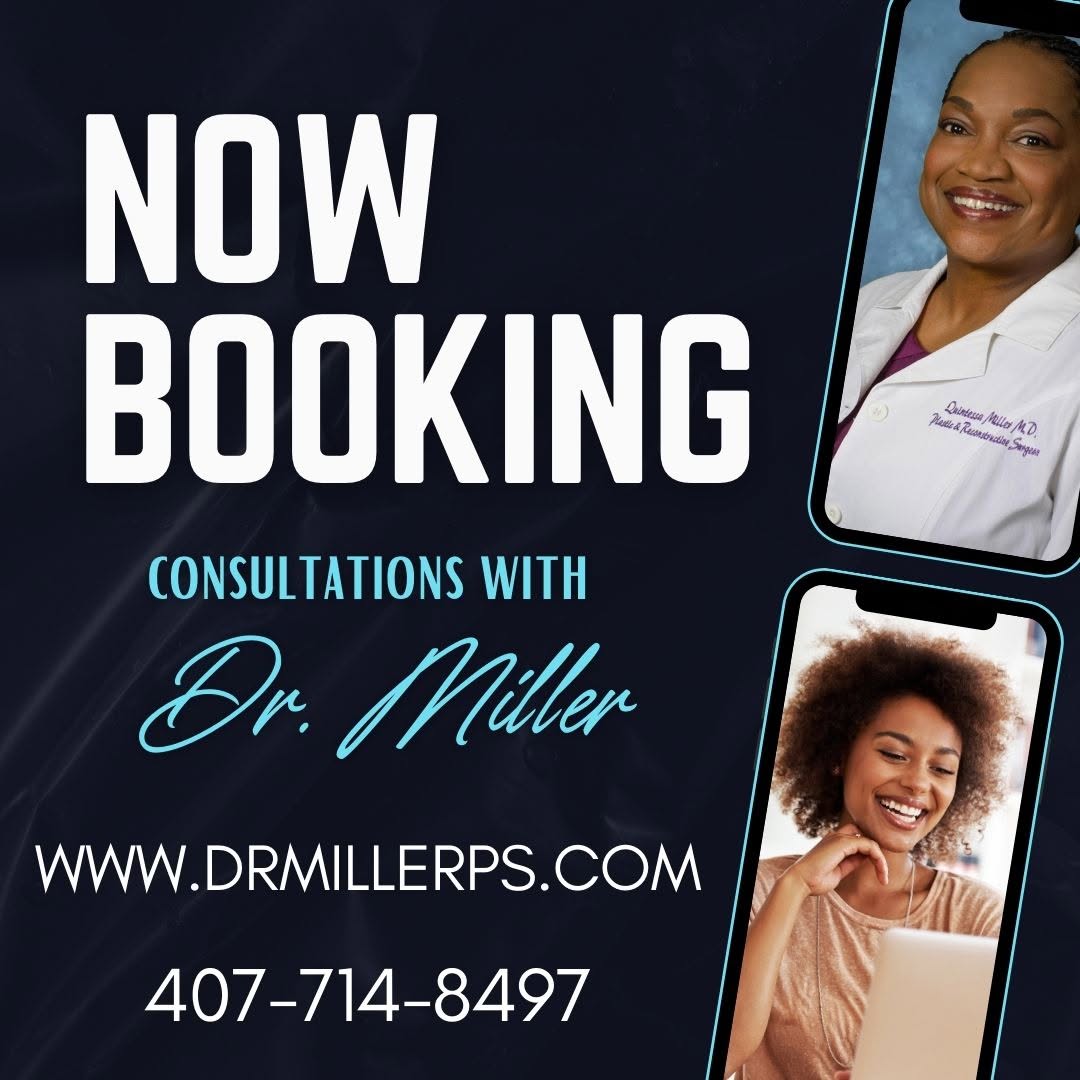 Instagram post by Dr. Quintessa Miller: Rejuvenate your body and renew your confidence. Achieve the look you desire with Dr. Quintessa Miller at Miller Plastic Surgery, www.drmille…