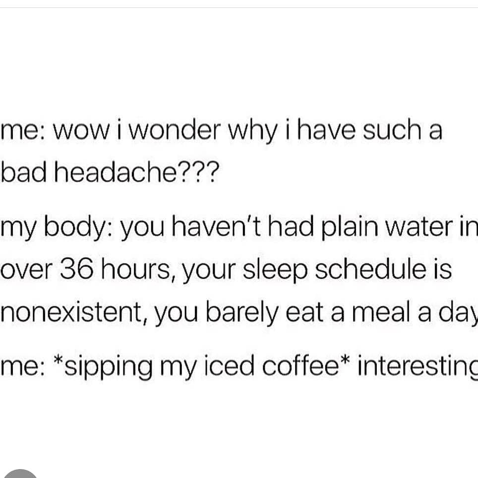 Instagram post by Dr. Rabin Rozehzadeh: 🤔 #cmwl #itsalifestyle #h20 #drinkyourwater #coffeeadict