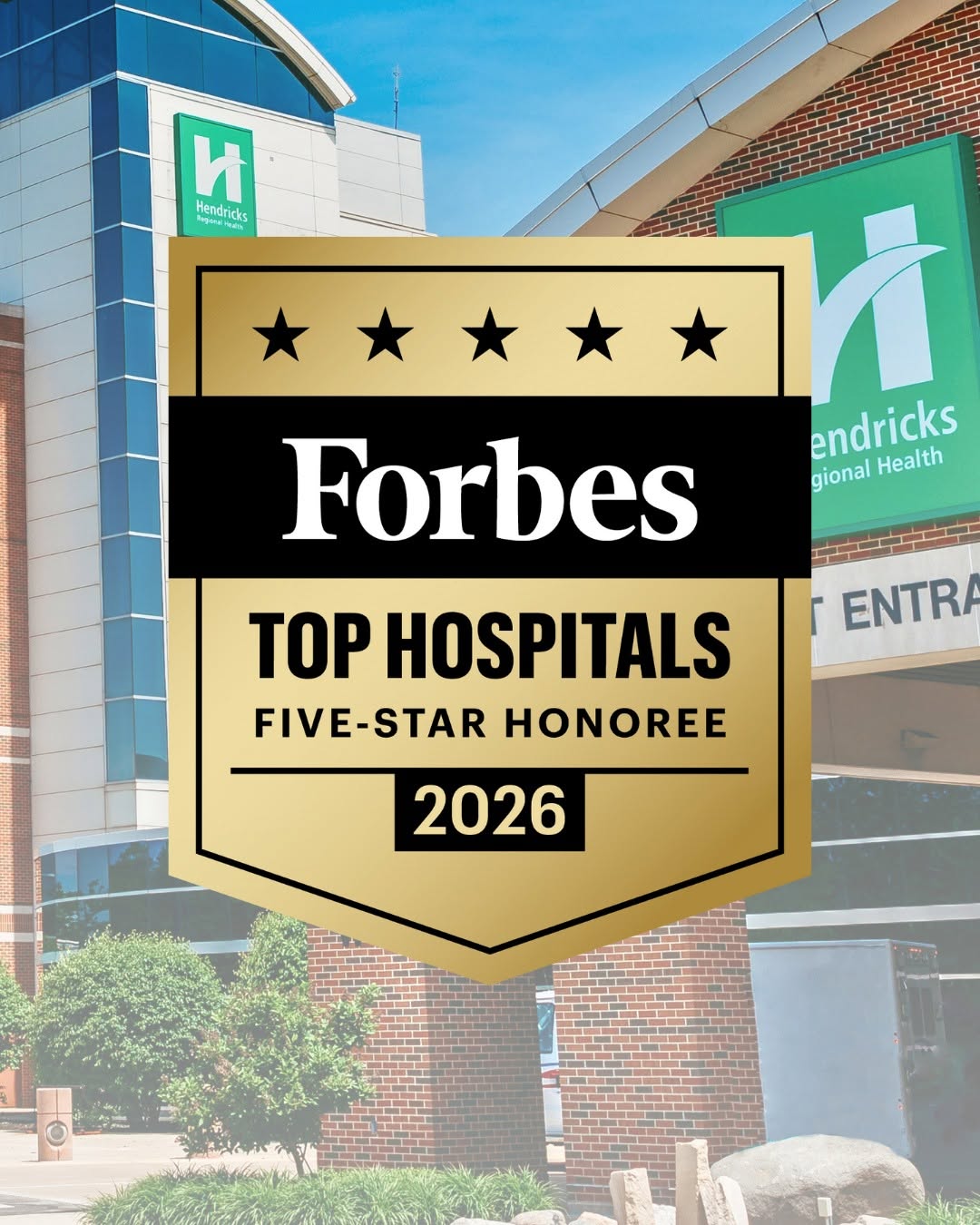 Instagram post by Dr. Rachel Scott: We’re proud to be the only hospital in Indiana to receive a perfect 5-star rating across all categories on the Forbes Top Hospitals 2026 lis…