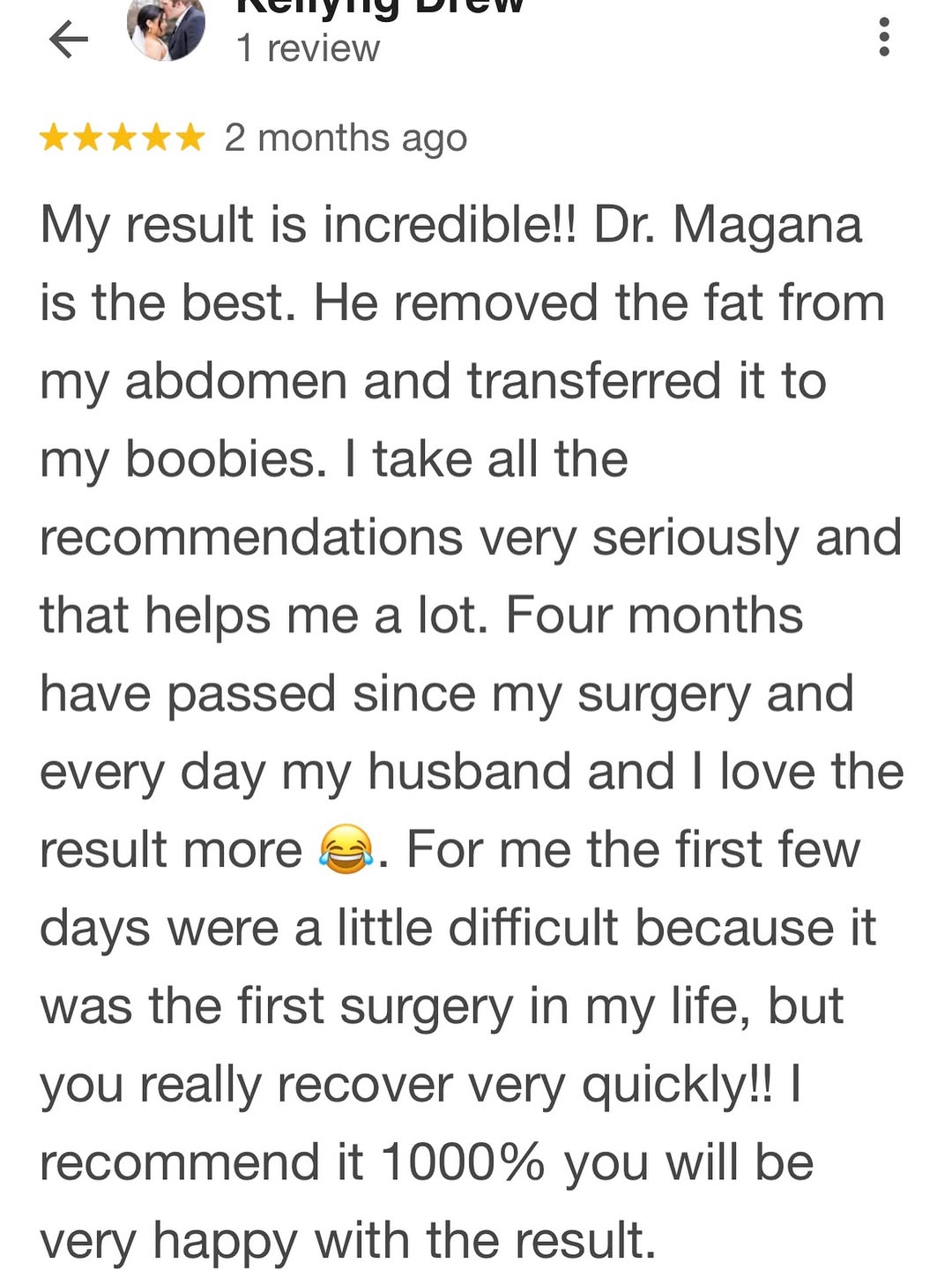 Instagram post by Dr. Rafael Magana: Seeing patients truly enjoy their results is the most fulfilling part of what I do. Confidence restored, joy amplified ✨ #Grateful #PatientH…