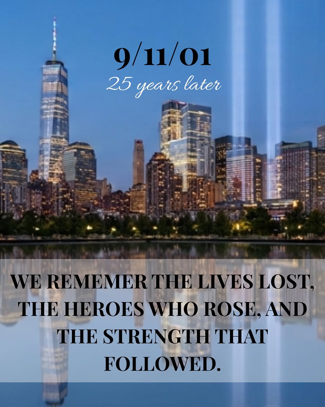 Instagram post by Dr. Rahul Vemula: 25 years later, we remember. 🇺🇸 We remember the lives lost. We honor the heroes who ran toward danger. And we remember the courage, compas…