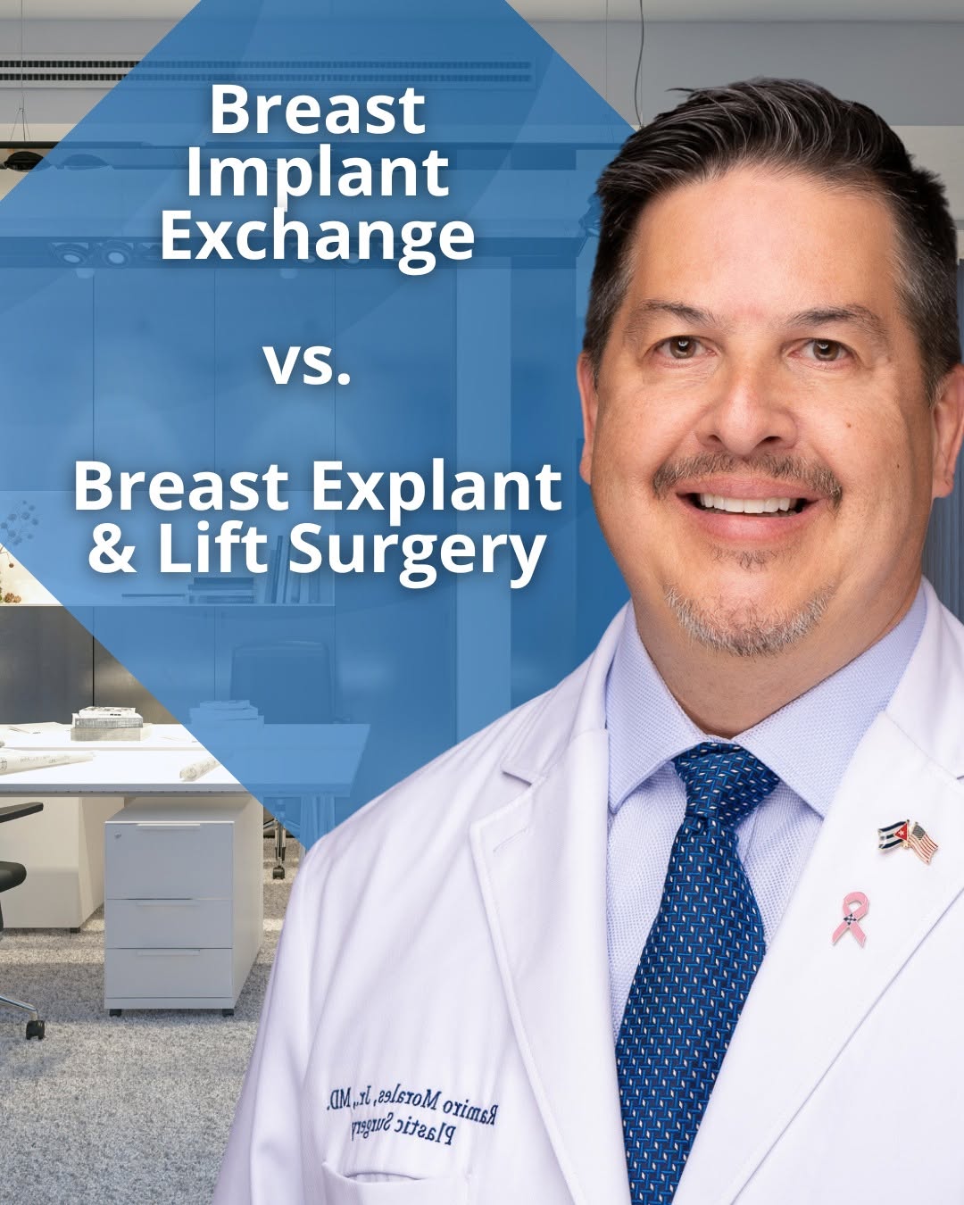 Instagram post by Dr. Ramiro Morales, Jr.: Breast Implant Exchange vs. Breast Explant & Lift Surgery ✨ Considering a change? Dr. Ramiro Morales, Jr., M.D., F.A.C.S., specializes in ta…
