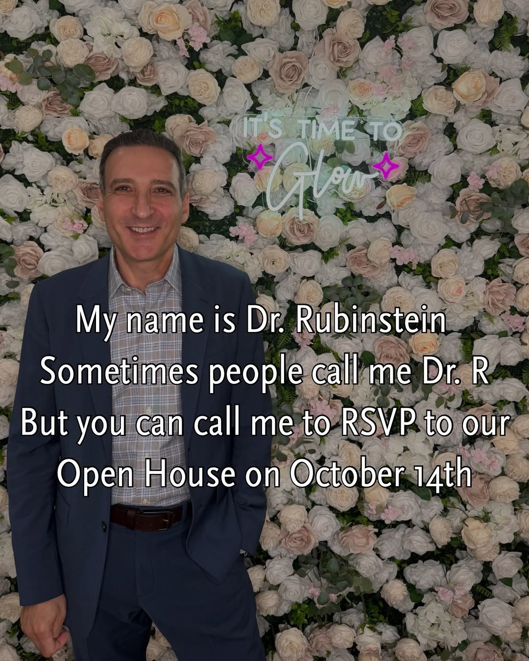 Instagram post by Dr. Ran Y. Rubinstein: ✨ SAVE THE DATE! ✨ You’re invited to our 18th Annual Open House on October 14th! 🥂 Join us for an evening at our practice, meet our team, e…