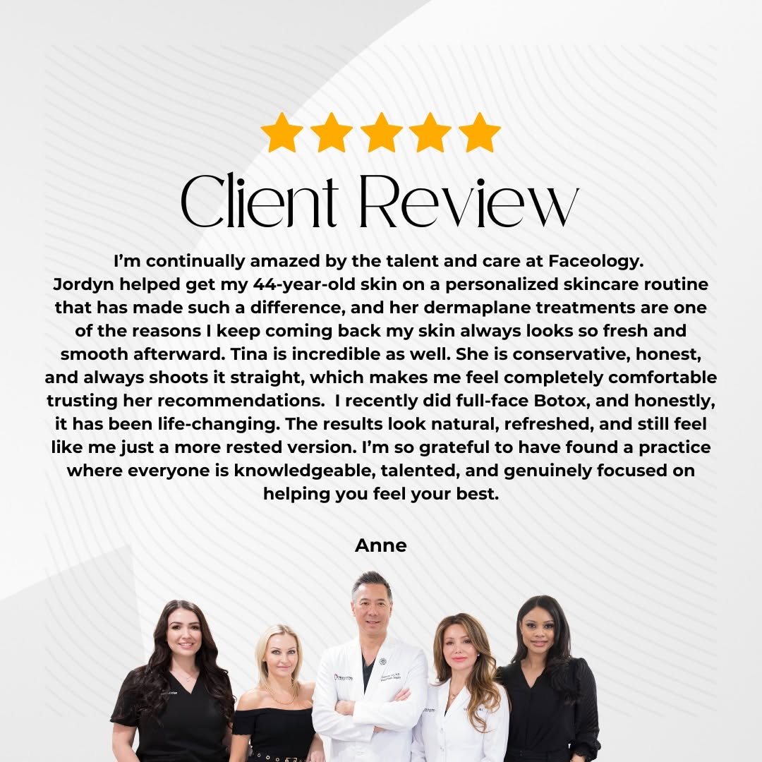Instagram post by Dr. Raymond E. Lee: The reviews speak for themselves. 🤍✨ #FaceologyMD #ClientReview #newportbeach