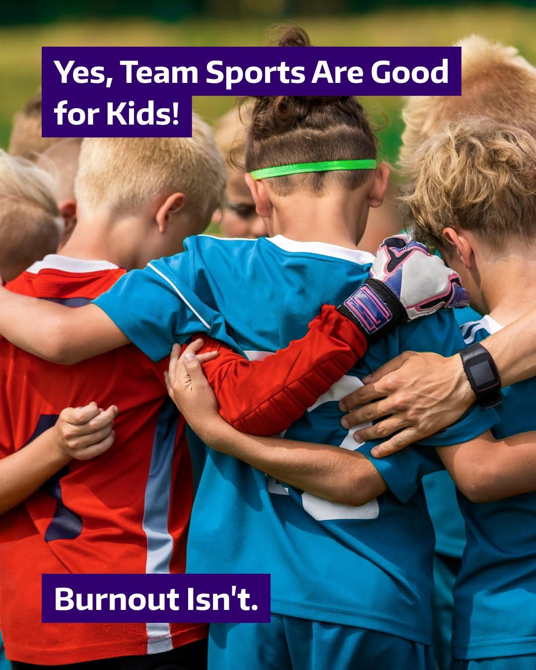 Instagram post by Dr. Rebecca Dunsmoor-Su: Team sports can help kids develop important physical, emotional and social skills. They also come with the risk of injury, pressure to succe…