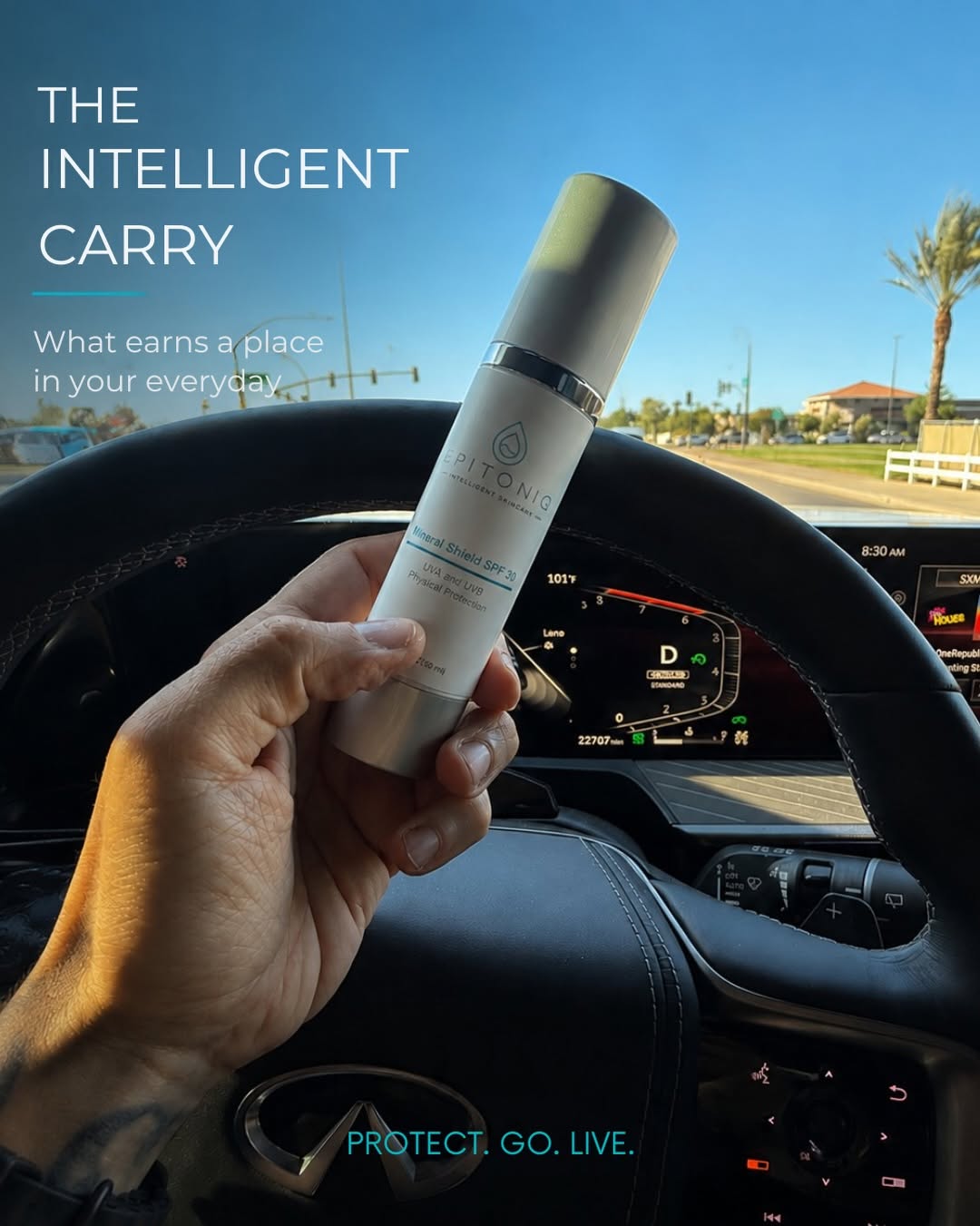 Instagram post by Dr. Rebecca Weiss, DO: The things that earn a place in your everyday. Keys. Coffee. SPF. The essentials change. The non-negotiables don’t. Mineral Shield SPF 30 — …