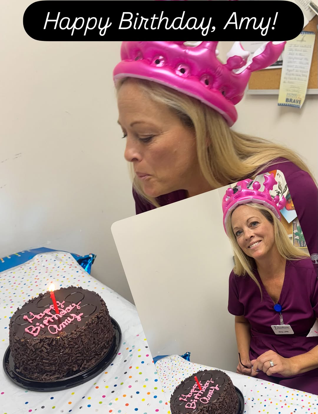 Instagram post by Dr. Renuka Diwan: We love cake 🎂 ! Celebrating 🥳 Amy’s special day from which birthdays are counted backwards 😃#birthday #ageless #agingwell #foreveryoung …