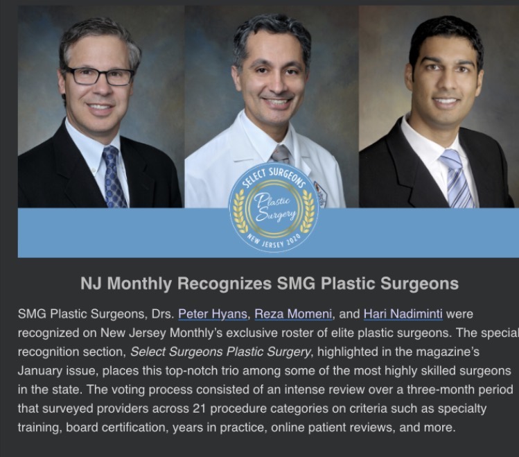 Instagram post by Dr. Reza Momeni: Humbled to by selected by peers for Plastic Surgery Select, but even happier to be featured along fellow colleagues @hyansplasticsurgery and…