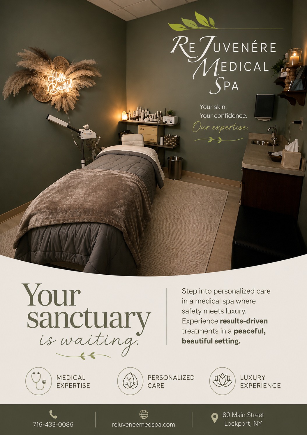 Instagram post by Dr. Richard Junke: Your Sanctuary is Waiting. Escape the stress of everyday life and discover personalized care in a medical spa where safety meets luxury. Exp…