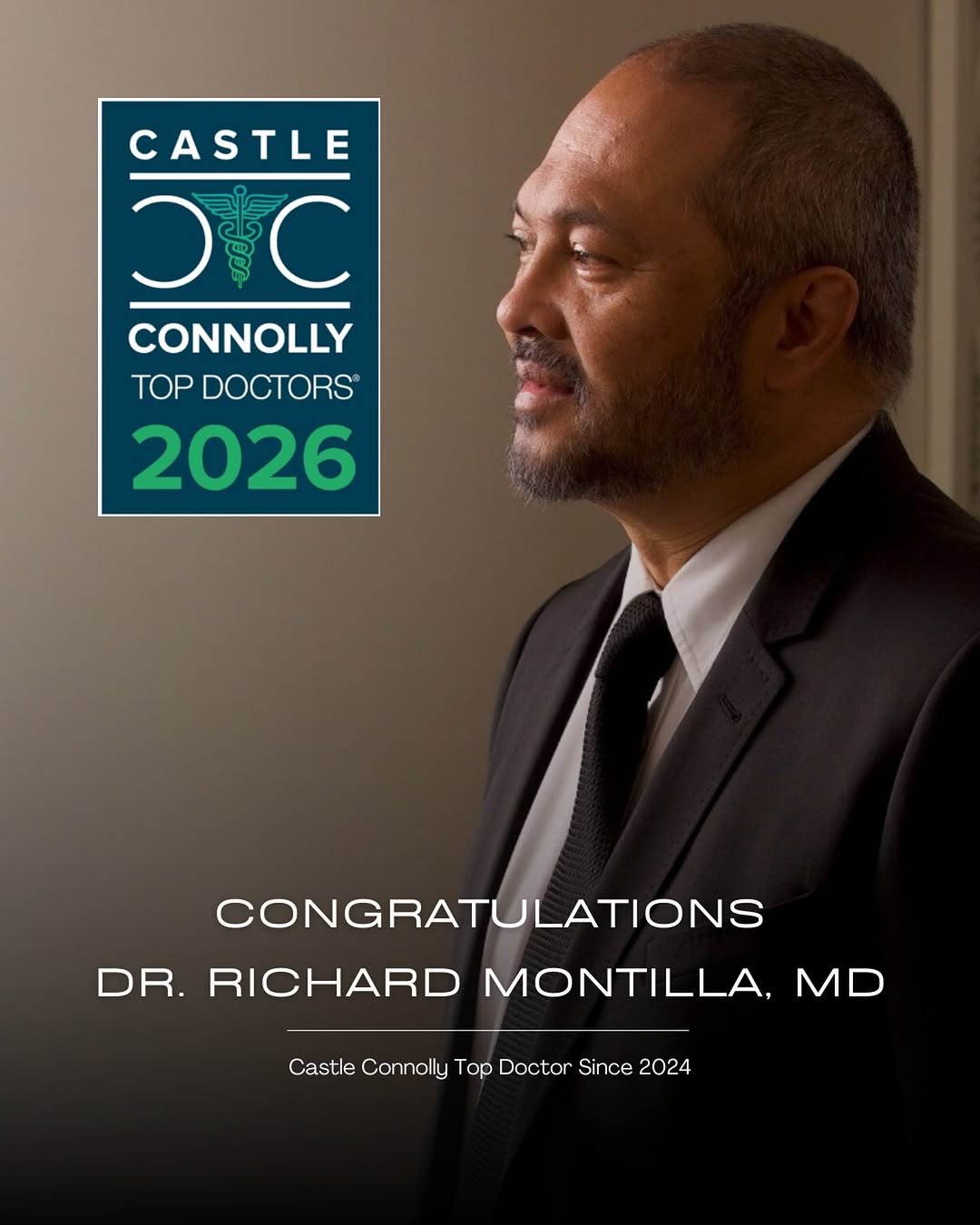 Instagram post by Dr. Richard Montilla: Dr. Montilla named one of 2026 Castle Connolly Top Doctors 🏆✨ This marks the third consecutive year he has received this prestigious honor,…