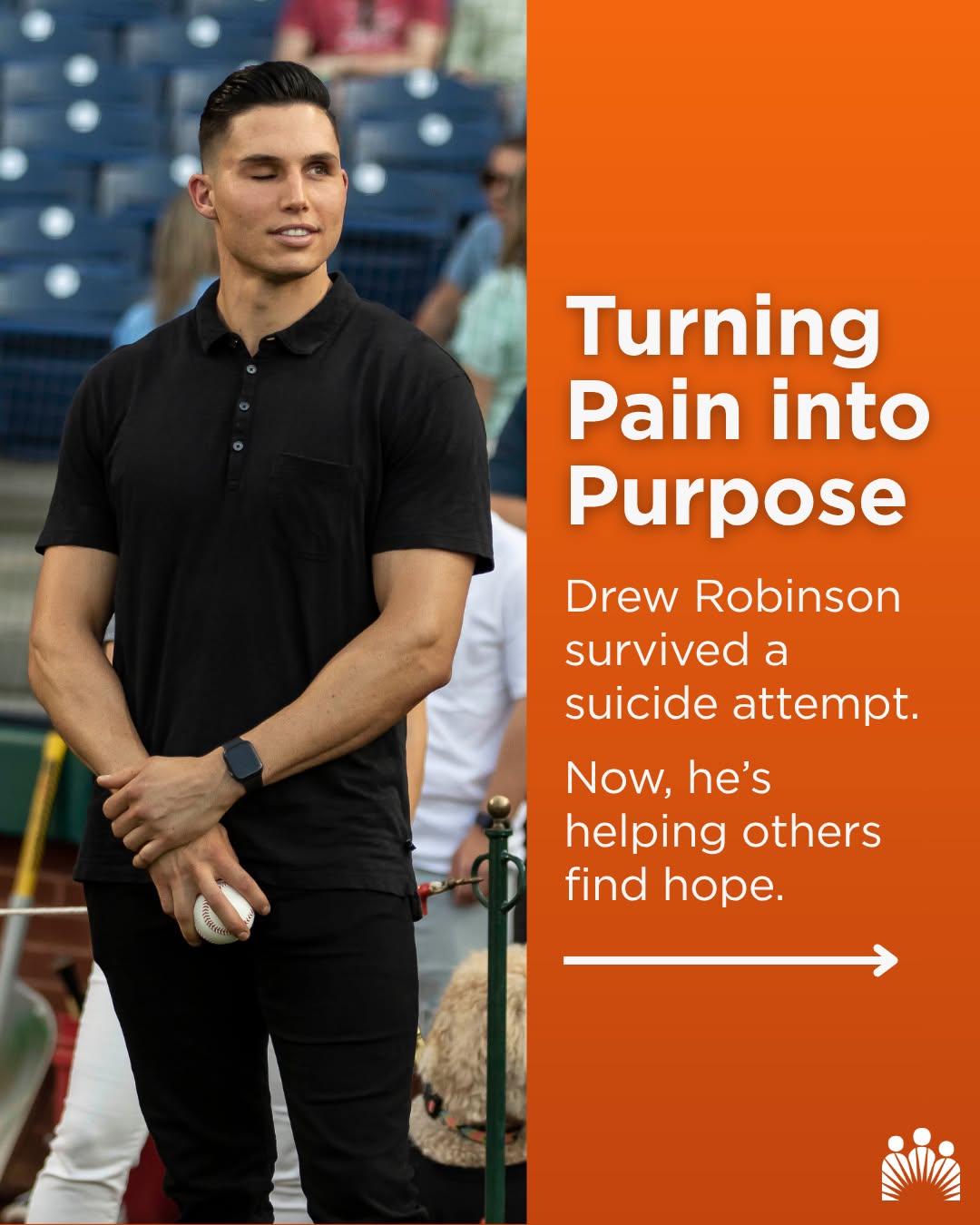 Instagram post by Dr. Robert Beinrauh: Former professional baseball player Drew Robinson almost lost his life to suicide. Today, he shares his story of hope and recovery to let ot…