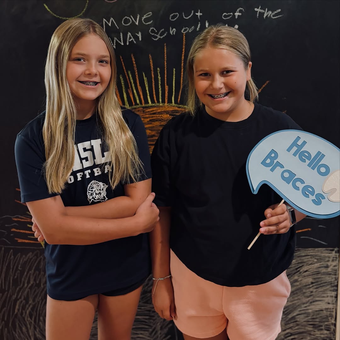 Instagram post by Dr. Robert F. Girgis, DDS: Congratulations to sisters Emerson and Reagan on getting their braces bonded together today! We’re excited for your smile journeys! 😀🦷
