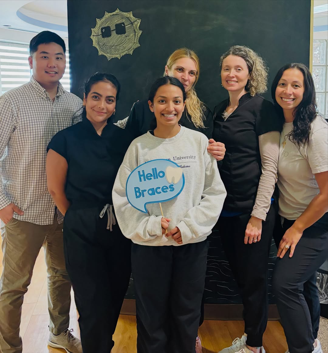 Instagram post by Dr. Robert F. Girgis, DDS: Congratulations to Maya, a fellow @midwesternuniv dental student, on getting her braces on today! We are excited for your smile transformati…