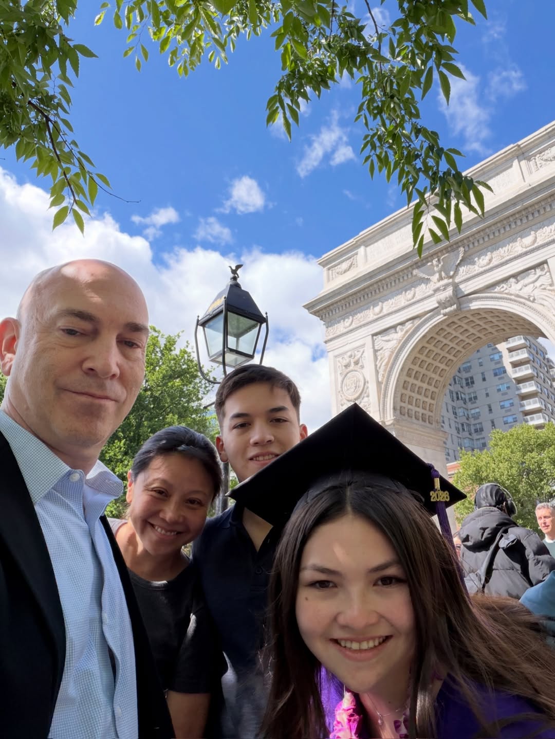 Instagram post by Dr. Robert Glasgold: Congratulations Sophia on graduating from NYU Tisch School of the Arts! We could not be more proud of you! Love you so much!