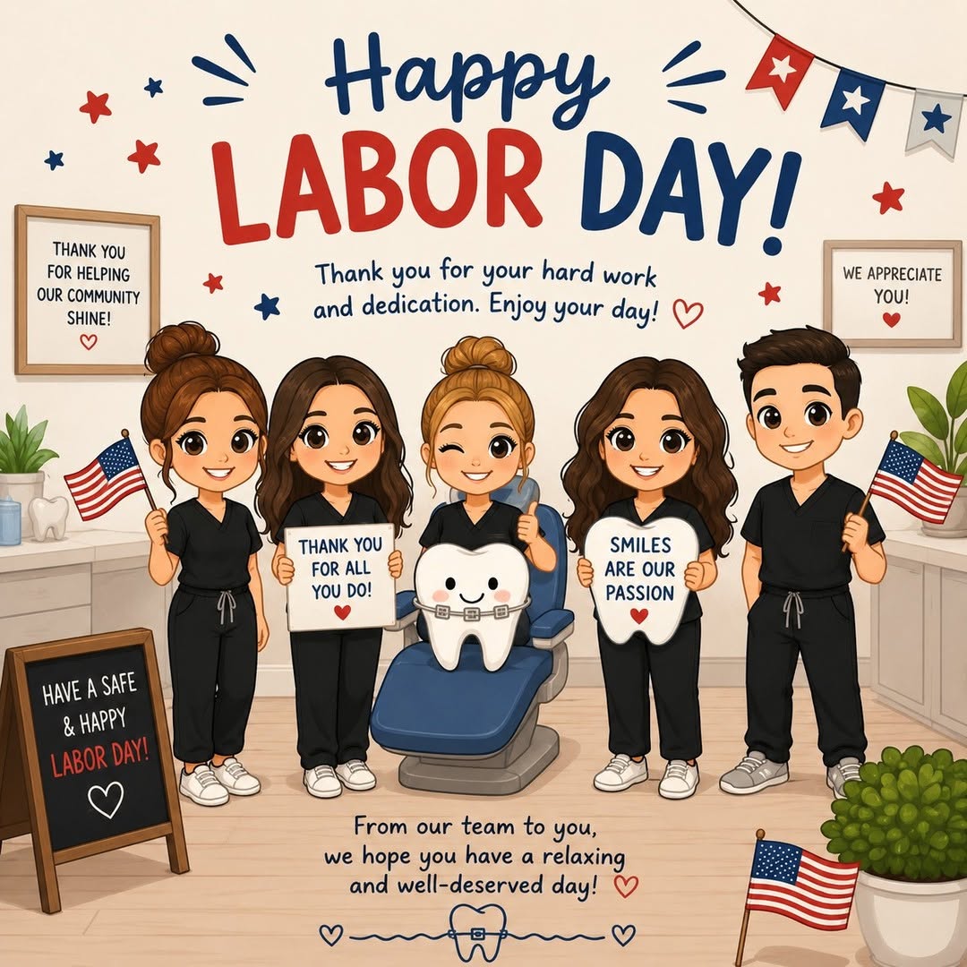 Instagram post by Dr. Robert T. Rudman, DDS, MS: ✨ Happy Labor Day! ✨ Our office will be closed on Monday, September 7th in observance of Labor Day. ❤️🤍💙 We hope everyone enjoys a safe, r…