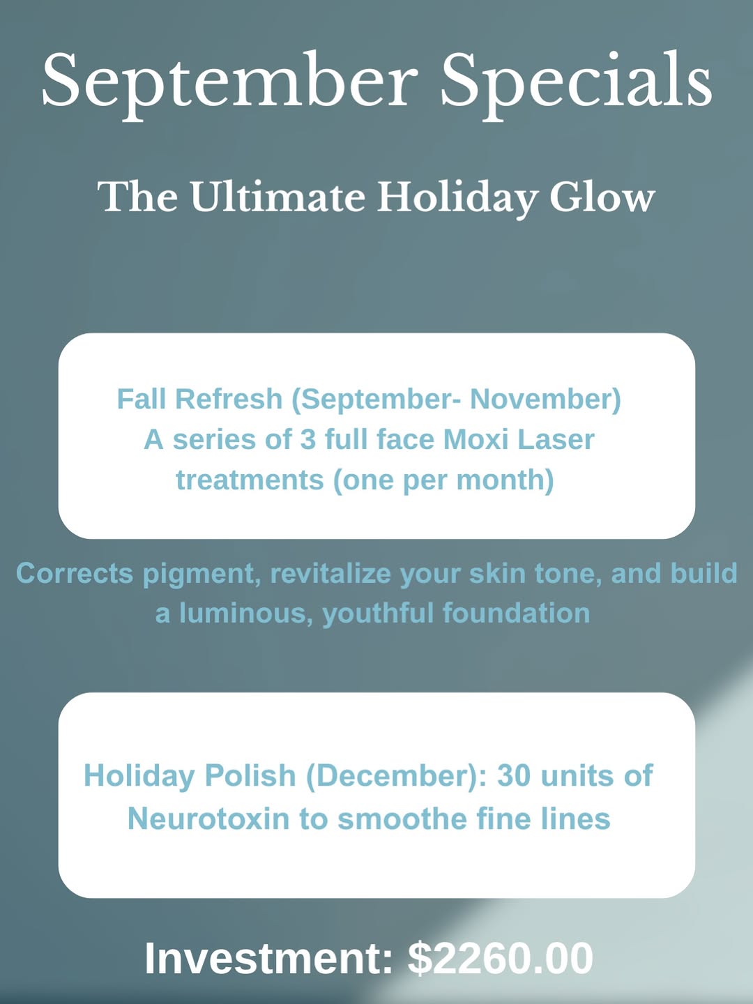 Instagram post by Dr. Roberto E. Garcia: Our Ultimate Holiday Glow Up is here! From September through December, this exclusive treatment series is designed to refresh, smooth, and b…
