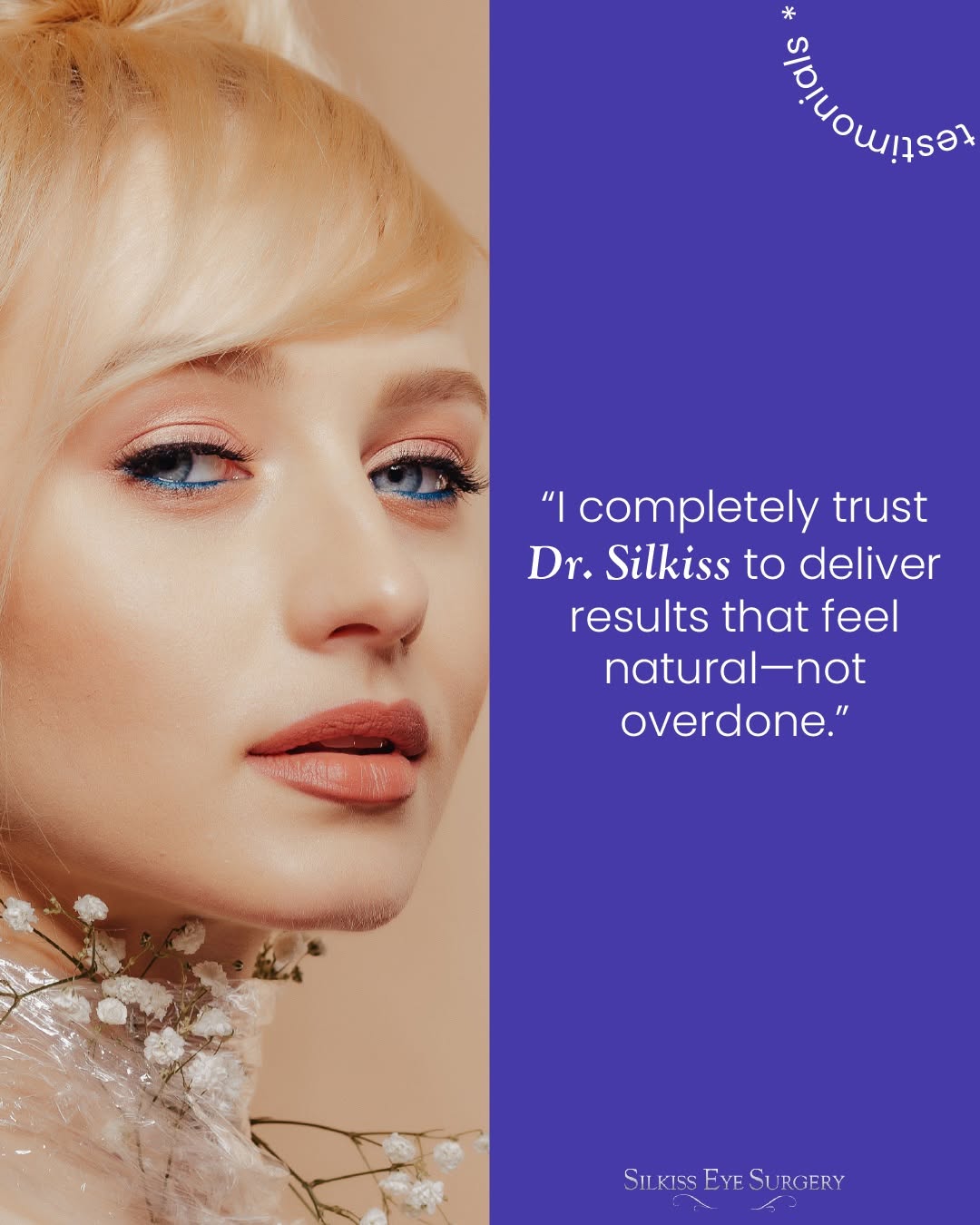 Instagram post by Dr. Rona Z. Silkiss: In this post, we're sharing the experience of a patient who trusted us with their care and took the time to share their journey. Hearing how…