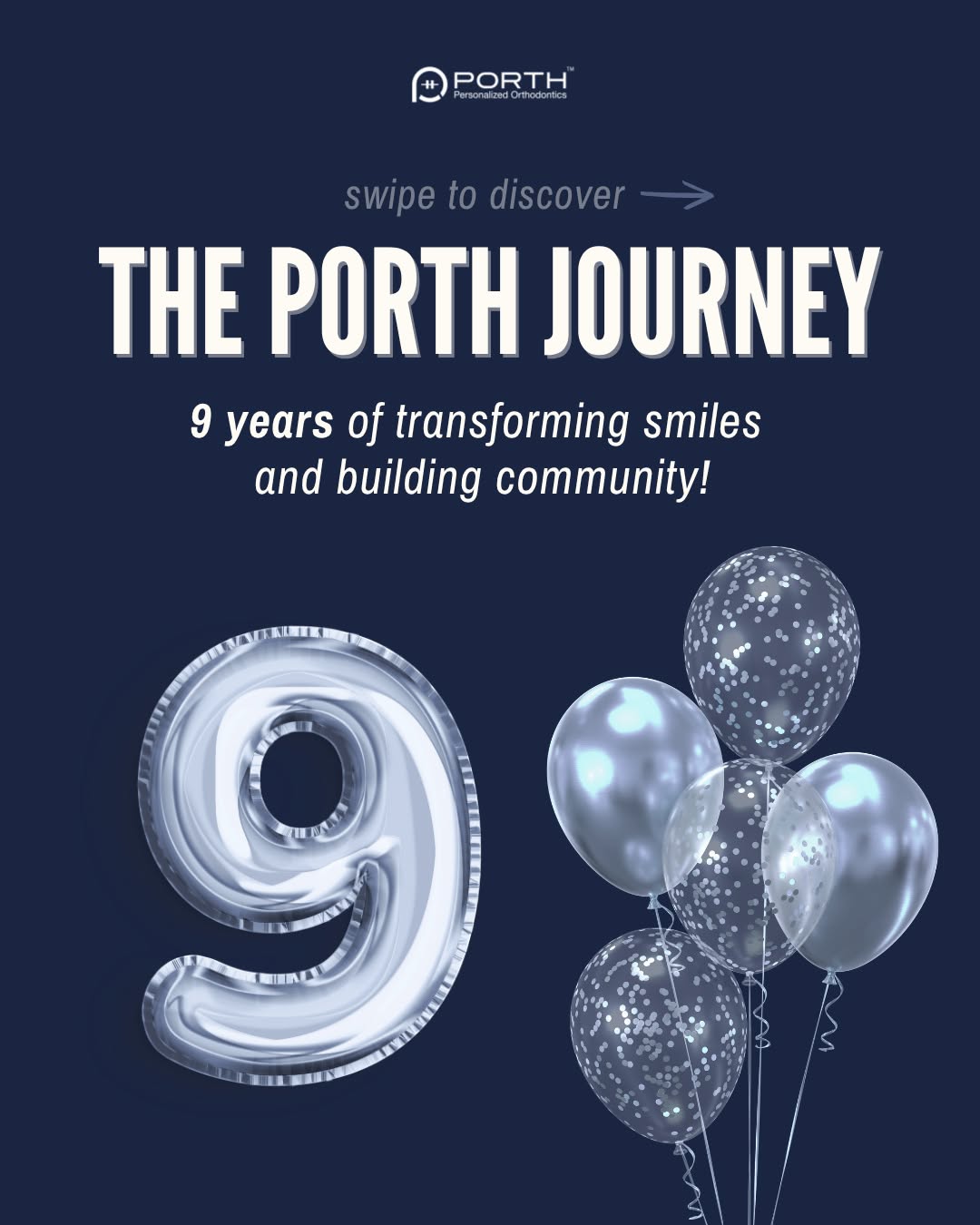 Instagram post by Dr. Rooz Khosravi, D: 🎉 This month, PORTH is celebrating 9 amazing years! 🦷✨ From our very first patient to over 4,000 smiles transformed, we’re so grateful …