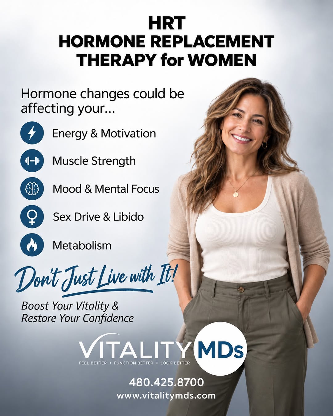 Instagram post by Dr. Russell Bartels: ✨ Don’t Just Live With It! ✨ Are you feeling like your energy, mood, focus, strength, metabolism, or libido just aren't what they used to be…