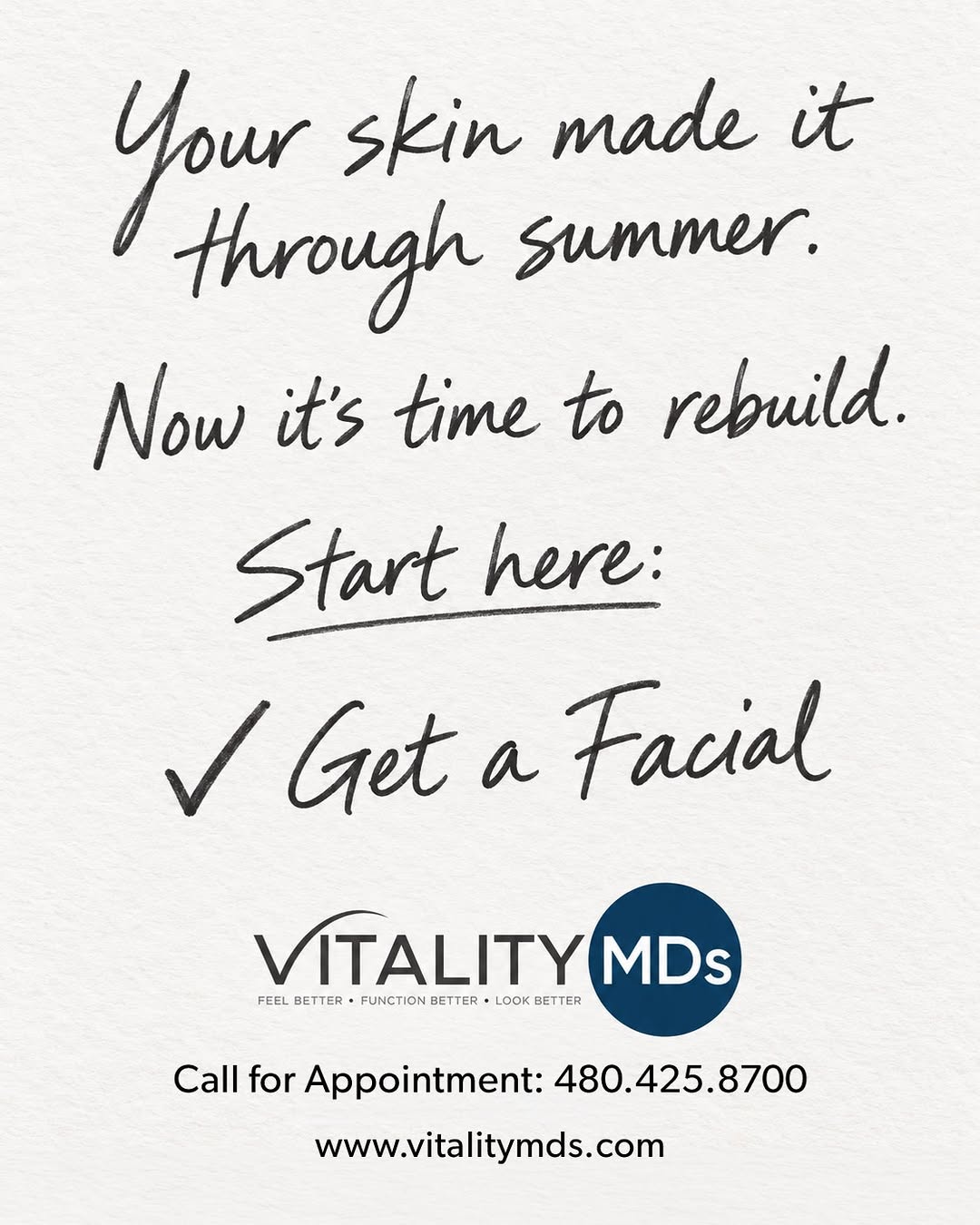 Instagram post by Dr. Russell Bartels: ✨ Summer’s Over. Time to Refresh & Rehydrate. ✨ ☀️ Sun, heat, sweat, and long days outside can leave your skin looking a little tired. Septe…