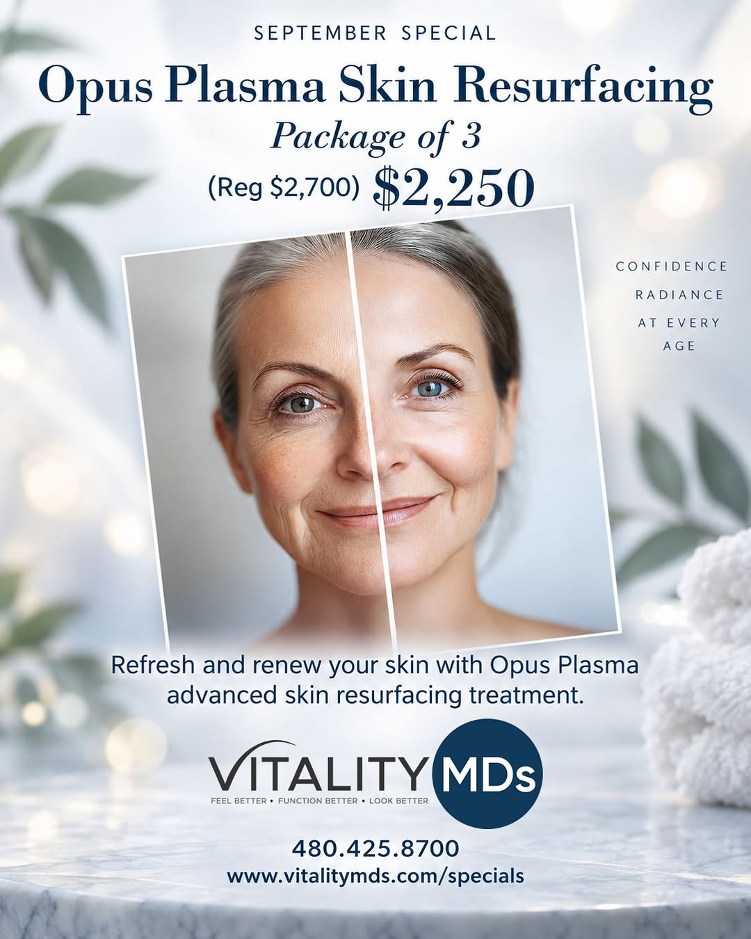Instagram post by Dr. Russell Bartels: ✨ Reveal Fresher, Smoother-Looking Skin ✨ Give your skin a September refresh with Opus Plasma Skin Resurfacing. 🌿 This advanced treatment h…