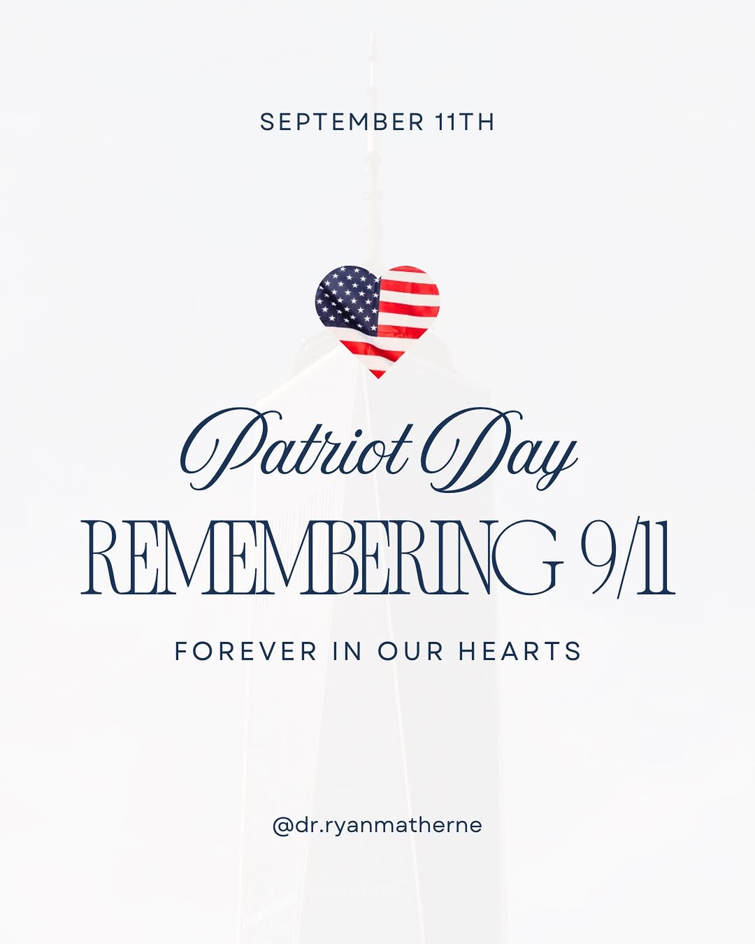 Instagram post by Dr. Ryan J. Matherne: Today, we pause to honor the lives lost, the heroes who stepped forward, and the families and communities forever changed by that day. We re…
