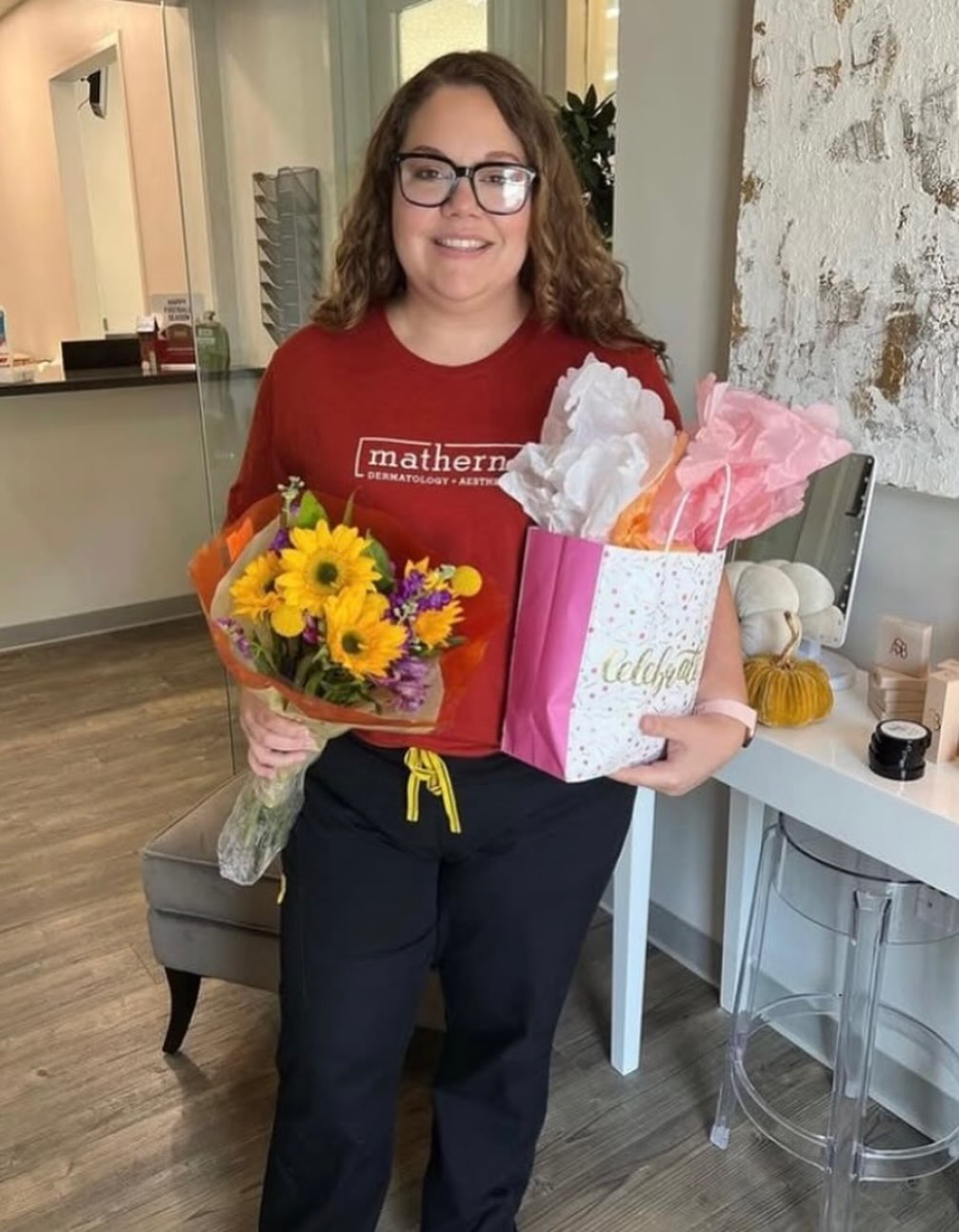 Instagram post by Dr. Ryan J. Matherne: 🎉 Happy Birthday, Brittany!🎂🩷 Help us wish our amazing billing coordinator, Brittany, the happiest birthday! We’re so thankful for all th…