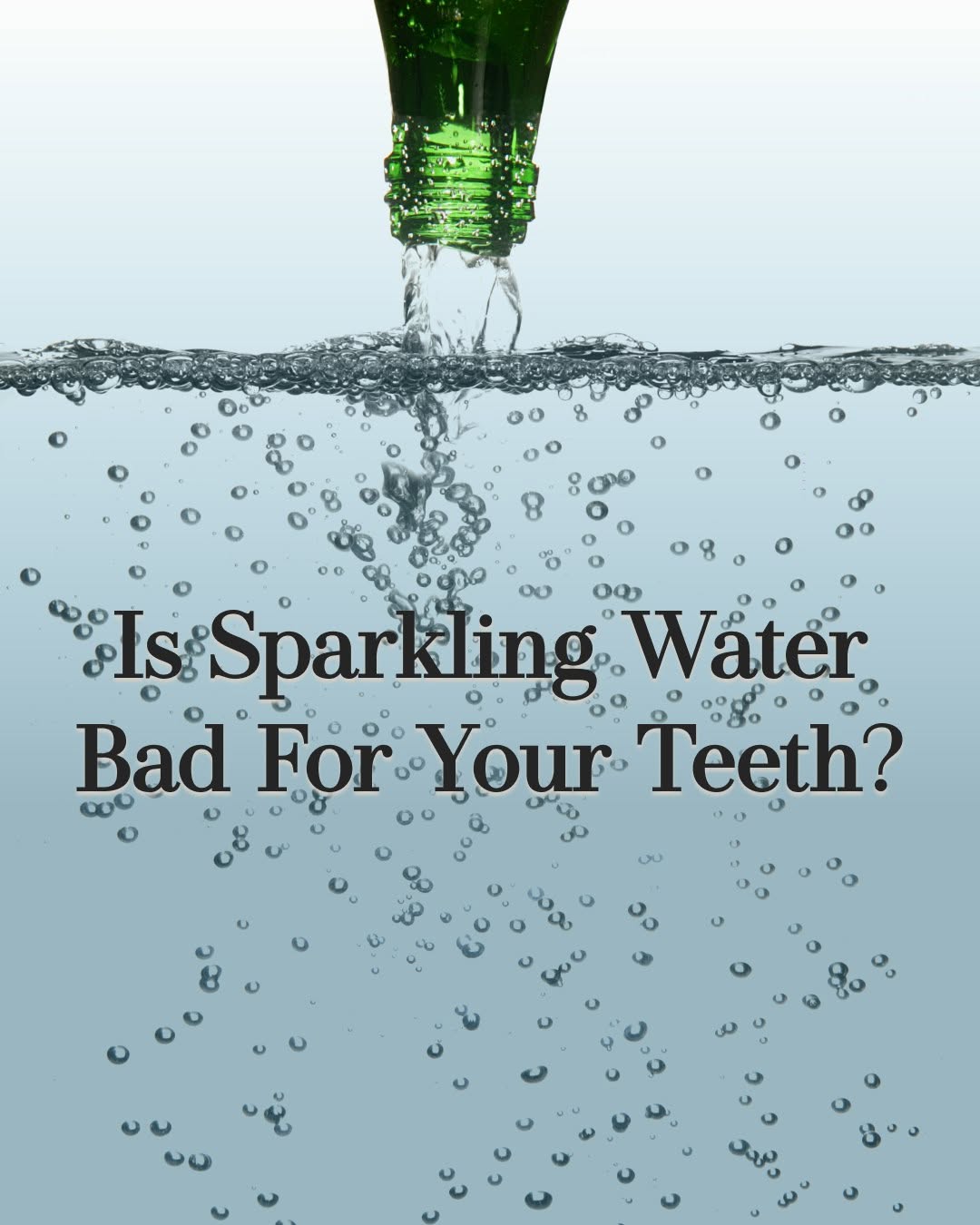 Instagram post by Dr. Ryan M Clancy, D: Good news: sparkling water is generally fine for your teeth 🫧 Research testing donated teeth found that sparkling water affected enamel abo…