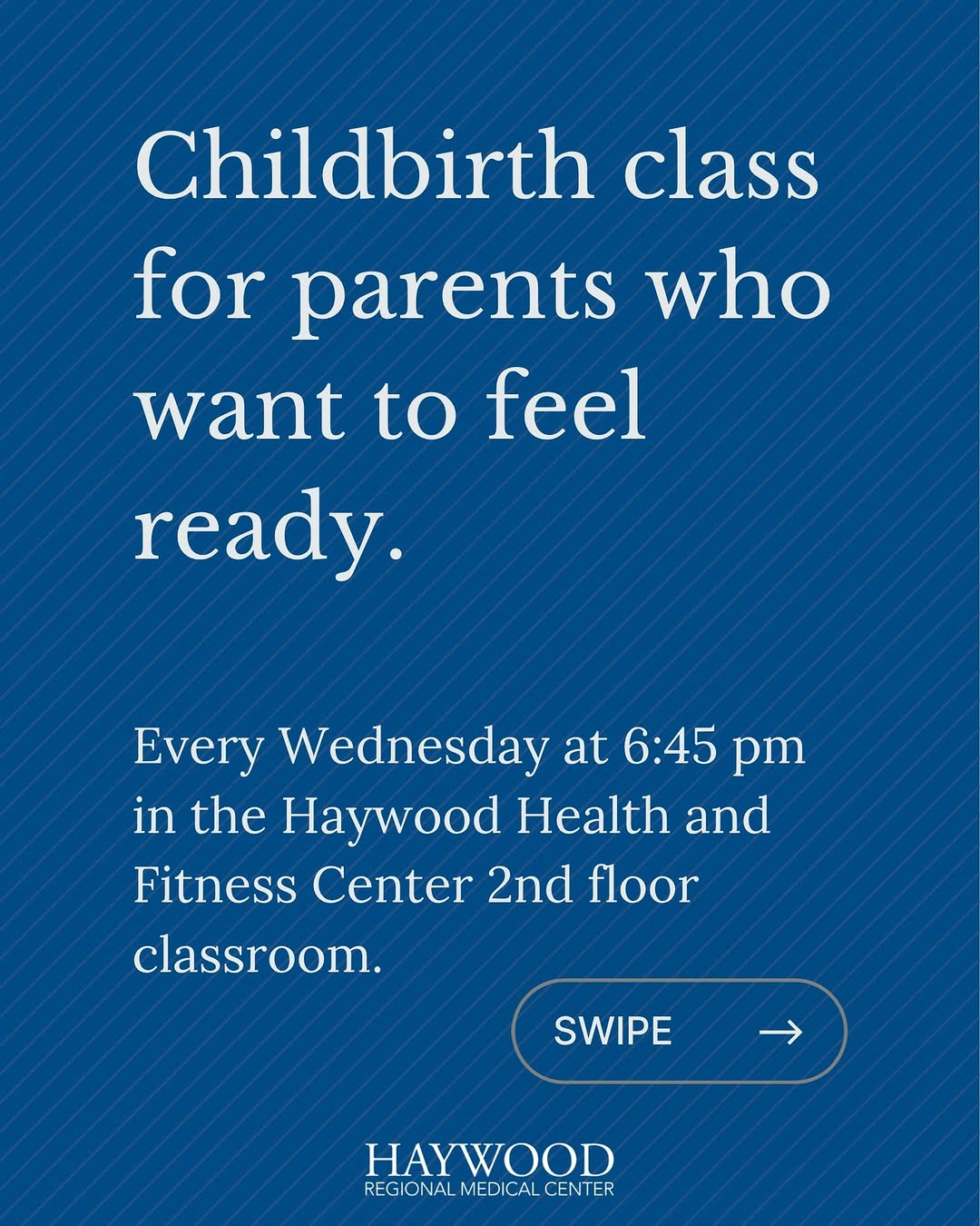 Instagram post by Dr. Ryan Marshall, DO: Growing your family? Haywood Regional Medical Center is here to support you every step of the way. 💙 Our ongoing Childbirth Education Class…