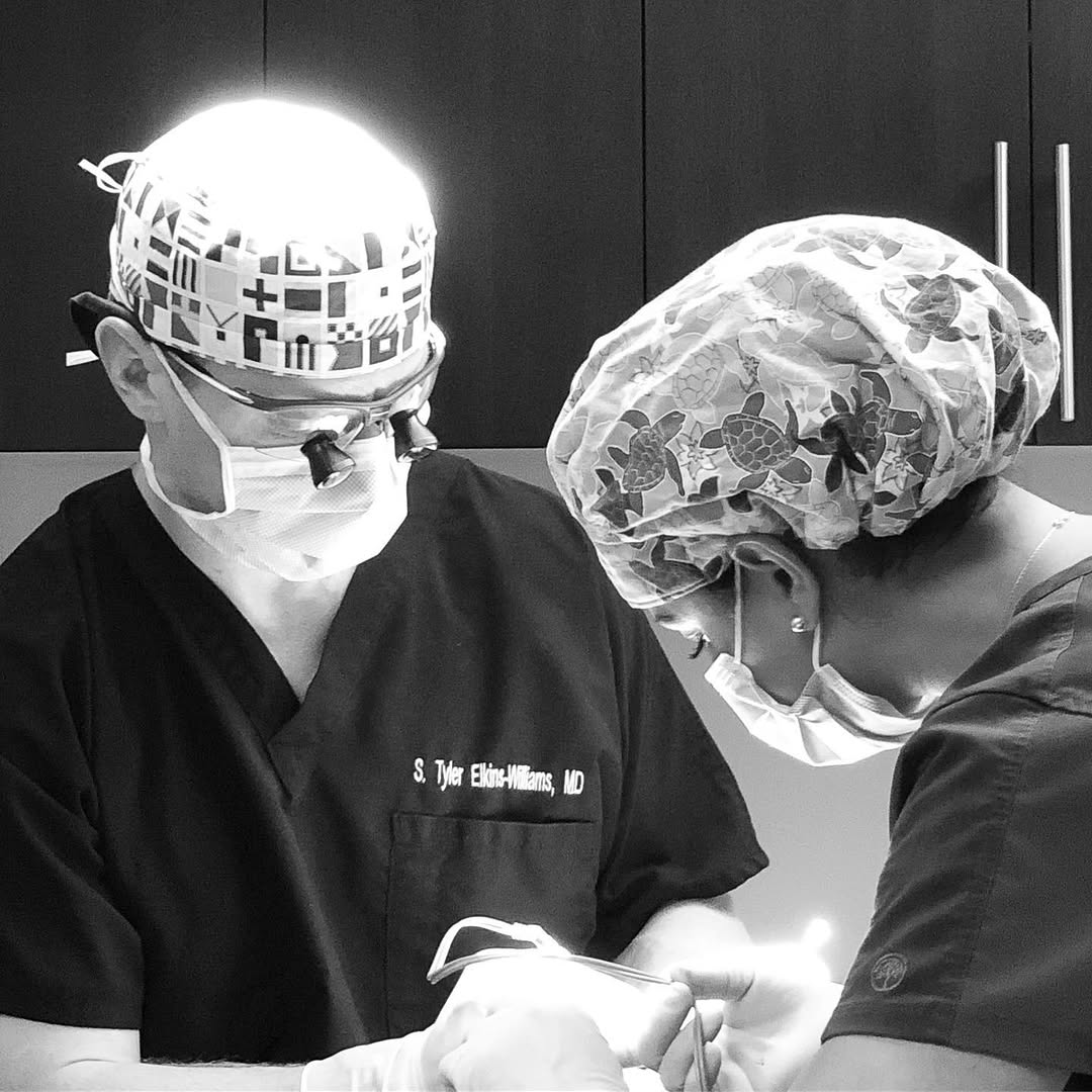 Instagram post by Dr. S. Tyler Elkins-Williams: The always wonderful Sue helping me with a procedure under local anesthetic