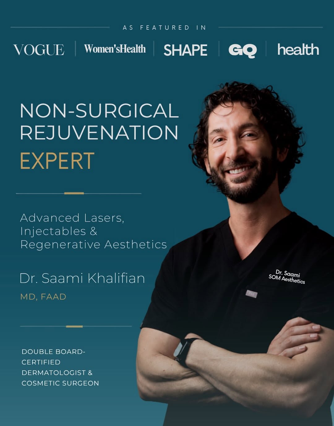 Instagram post by Dr. Saami Khalifian: Welcome and thanks for being here! Whether you’re a patient looking to better understand aesthetic medicine or a fellow provider passionate …