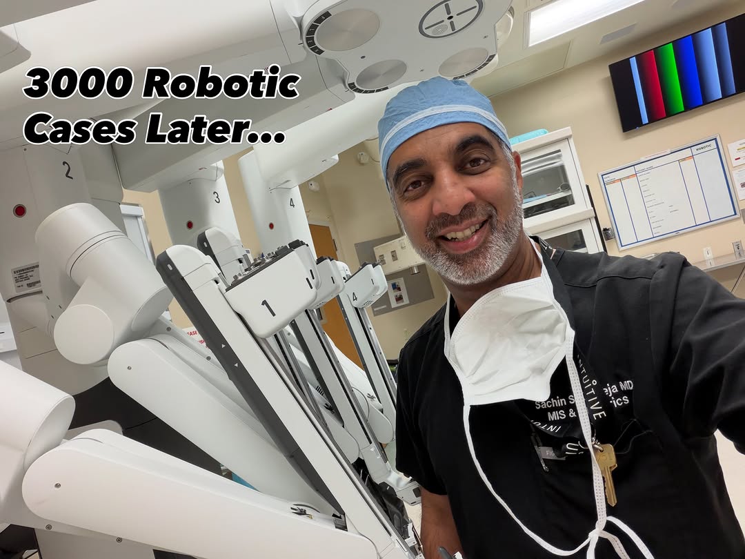 Instagram post by Dr. Sachin Kukreja: This week I passed 3,000 robotic cases. It’s a number I didn’t expect to sit with the way I have. 3,000 robotic cases later, here’s what nob…