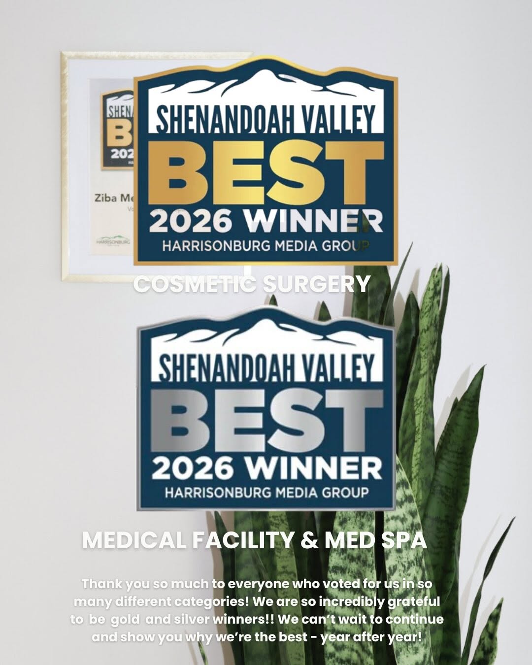 Instagram post by Dr. Saied Asfa: Honored. Grateful. And determined as ever with giving you the absolute best care. ✨ Thank you to everyone who voted for us in the 2026 Shena…