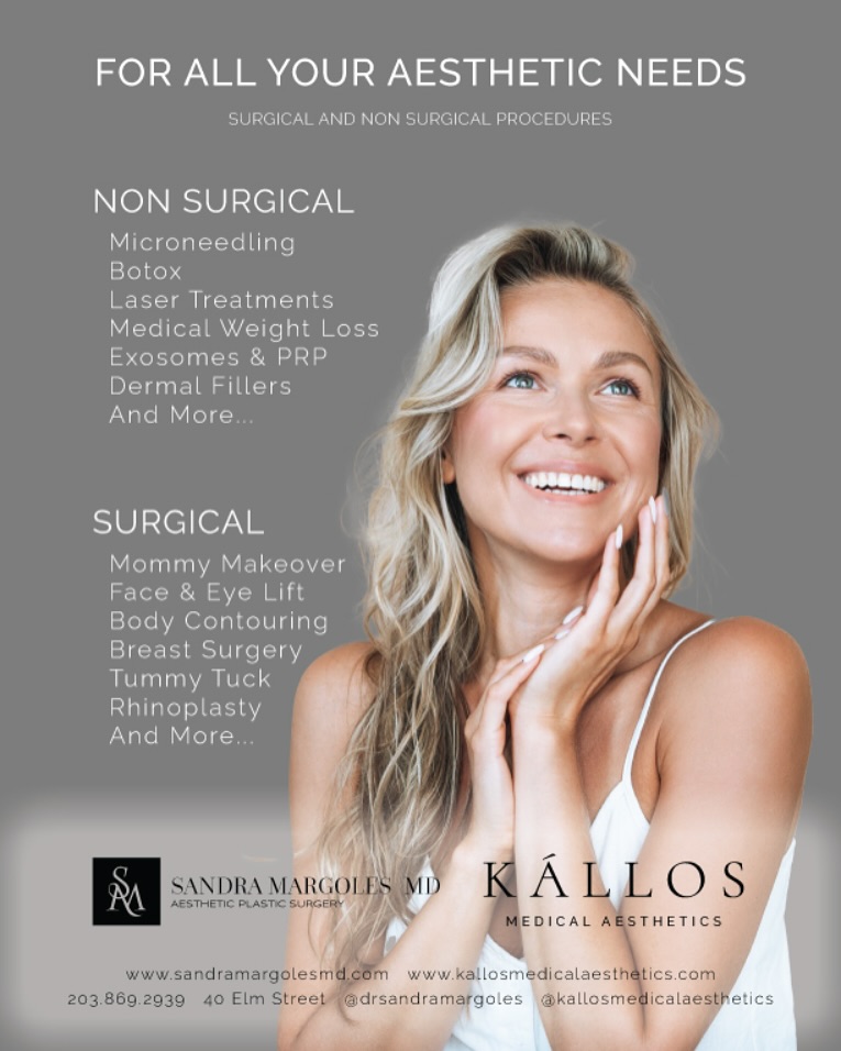 Instagram post by Dr. Sandra L. Margoles: From subtle enhancements to transformative results, we offer surgical and non-surgical procedures tailored to your aesthetic goals. Because …