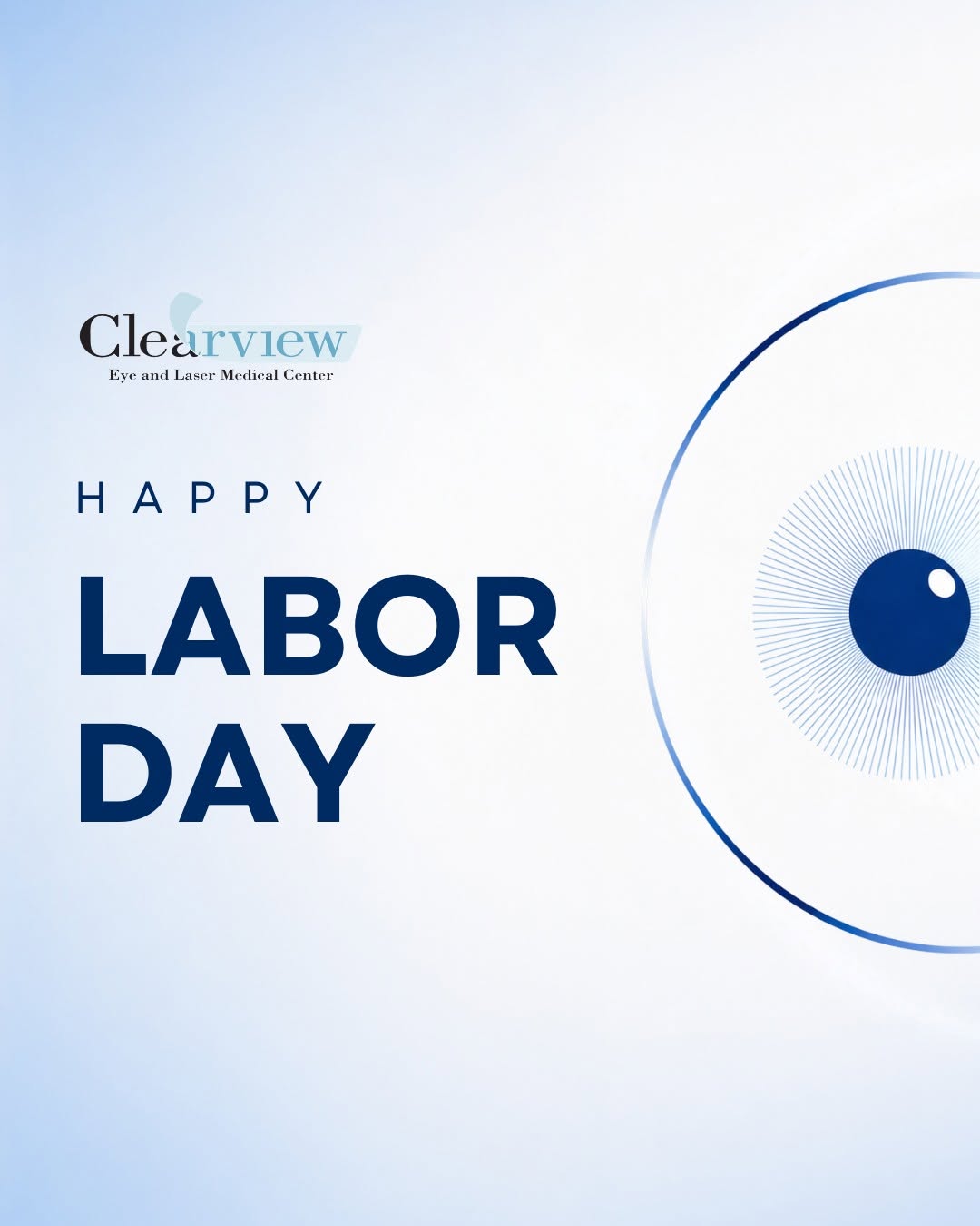 Instagram post by Dr. Sandy Feldman: Today is a reminder to celebrate the people behind the work. 💙 This Labor Day, all of us at Clearview Eye & Laser Medical Center are gratef…