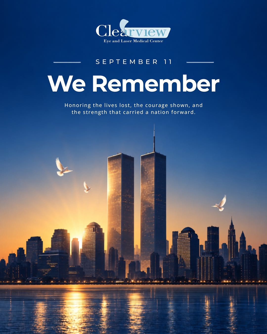 Instagram post by Dr. Sandy Feldman: 25 years ago today, our nation was forever changed. Today, we remember the nearly 3,000 lives lost on September 11, 2001, and honor the firs…