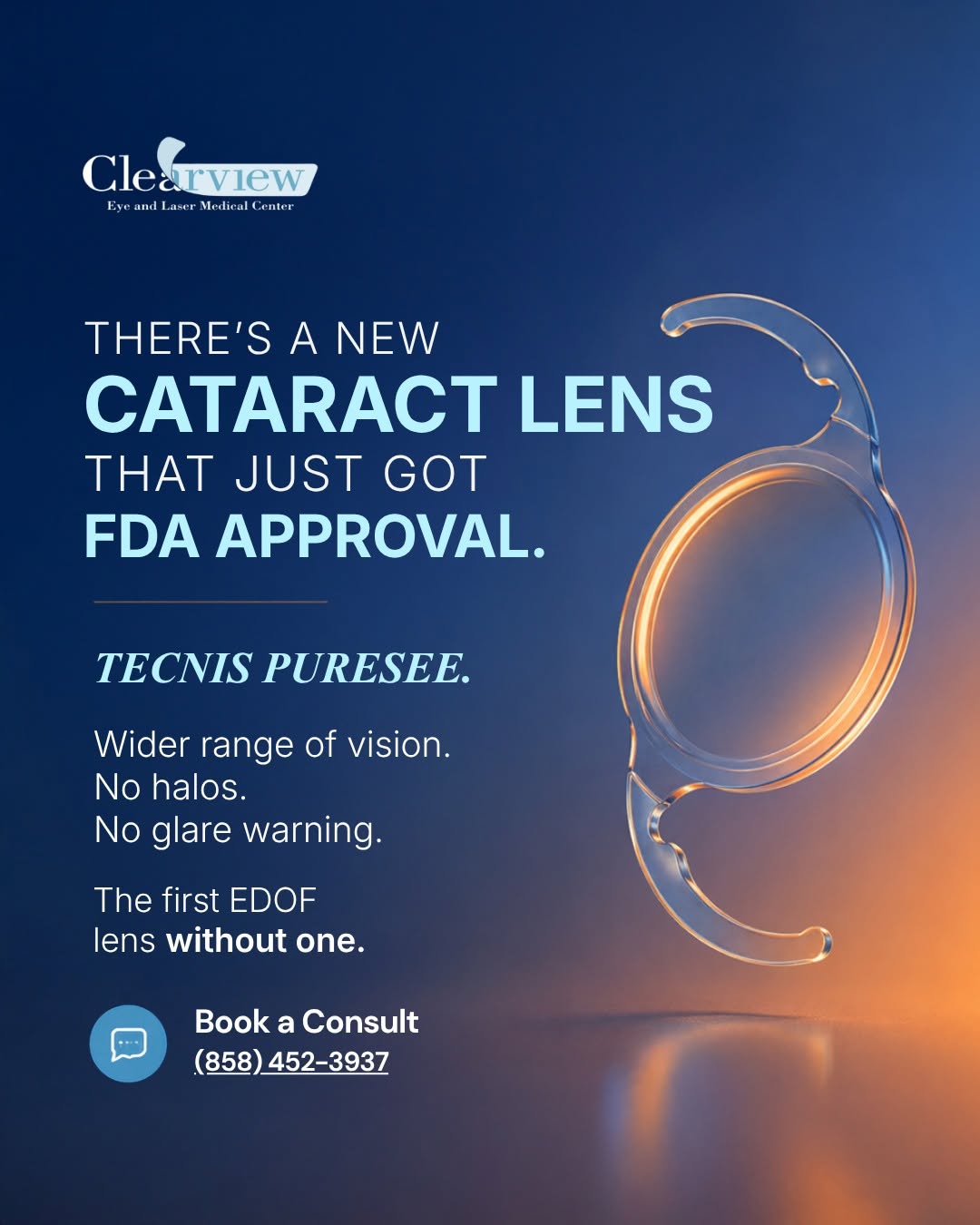 Instagram post by Dr. Sandy Feldman: There’s a new option in cataract surgery, and it’s designed to help you see beyond just one distance. ✨ Meet the TECNIS PureSee IOL, a newly…