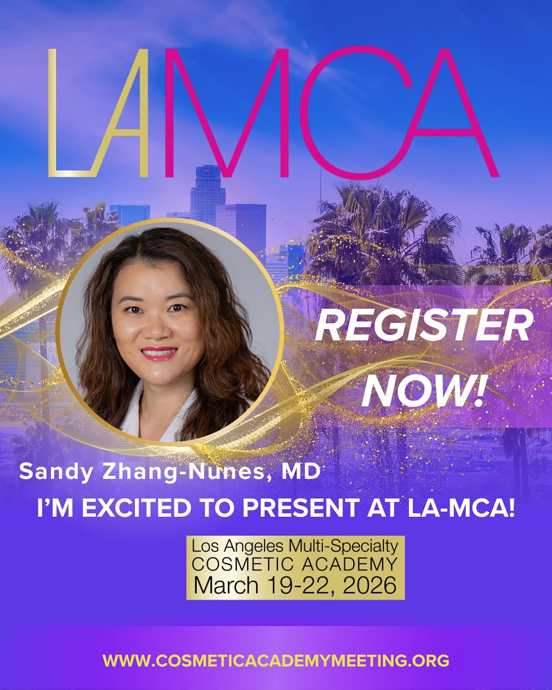 Instagram post by Dr. Sandy Zhang-Nunes: Are you prepared to manage the most serious injectable complications? Sandy Zhang-Nunes, MD will present Emergency Protocols: Blindness Prev…