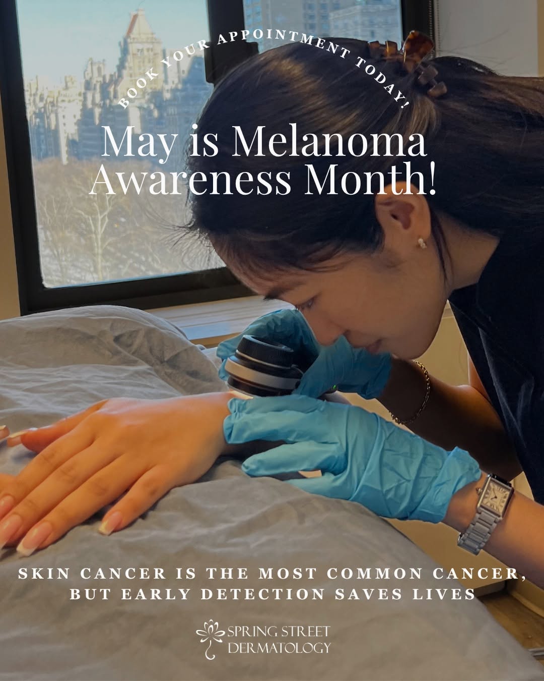 Instagram post by Dr. Sapna Palep: It’s Melanoma Awareness Month! ☀️ A simple skin check can make a big difference when it comes to early detection. Stay consistent with SPF a…
