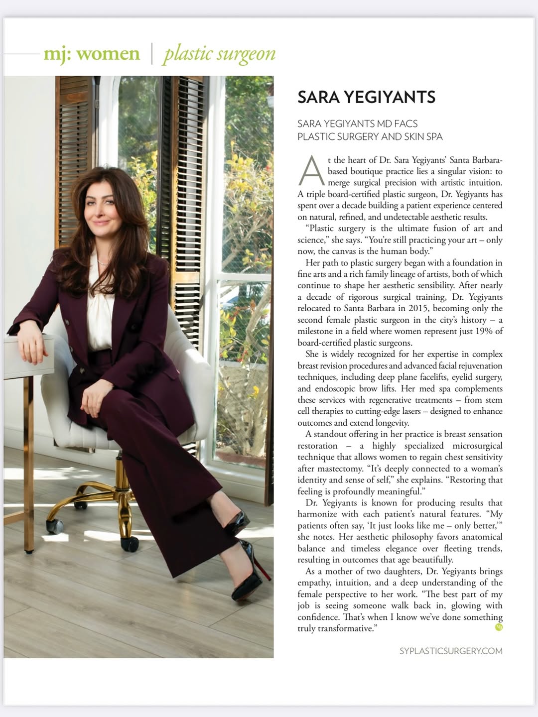 Instagram post by Dr. Sara Yegiyants: Happy Doctors’ Day 🤍 Being a surgeon is a privilege I never take for granted. Behind every result is years of training, discipline, and the…