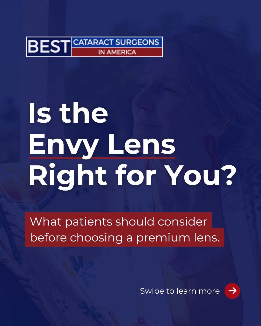 Instagram post by Dr. Satish Modi: Could the enVista Envy lens be the right choice for you? 👁️ Every patient has different vision goals. Swipe through to learn who may benefi…