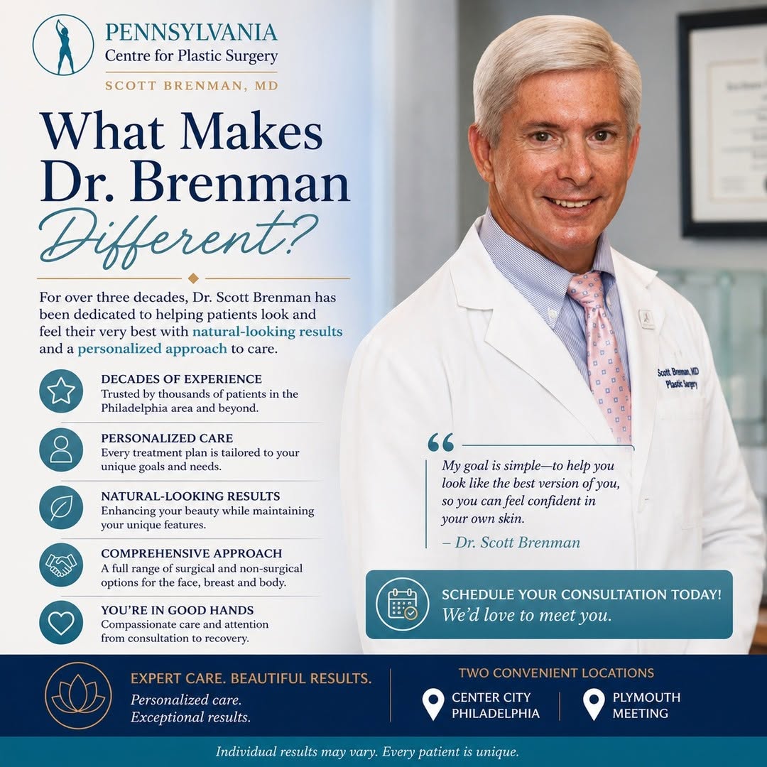 Instagram post by Dr. Scott A. Brenman: Why Choosing a Board-Certified Plastic Surgeon Matters When considering plastic surgery, your choice of surgeon is one of the most important…