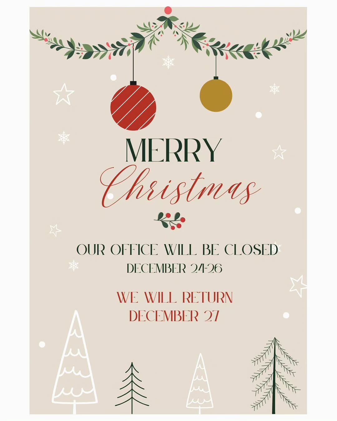 Instagram post by Dr. Scott B. Hearth: Wishing you all a very Merry Christmas! We'll be closed December 24 -26 to celebrate with our families, and we will return to the office on …