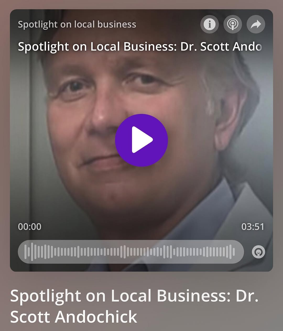 Instagram post by Dr. Scott E. Andochick: Dr. Andochick had the pleasure of being interviewed by the WFMD AM radio station last week…Go to the link in our bio to listen to the full i…